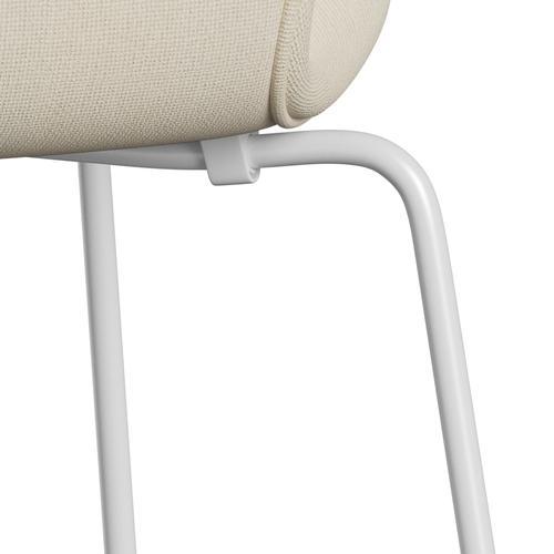 [product_category]-Fritz Hansen 3107 Chair Full Upholstery, White/Hallingdal Wool White-Fritz Hansen-3107FU-HAL100-DRWH-FRI-7