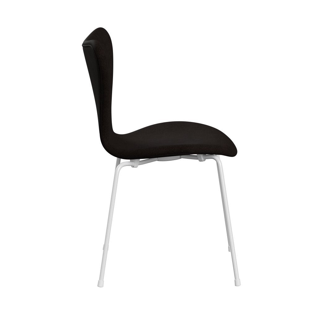 [product_category]-Fritz Hansen 3107 Chair Full Upholstery, White/Remix Chocolate Brown (Rem383)-Fritz Hansen-3107FU-REM383-DRWH-FRI-3