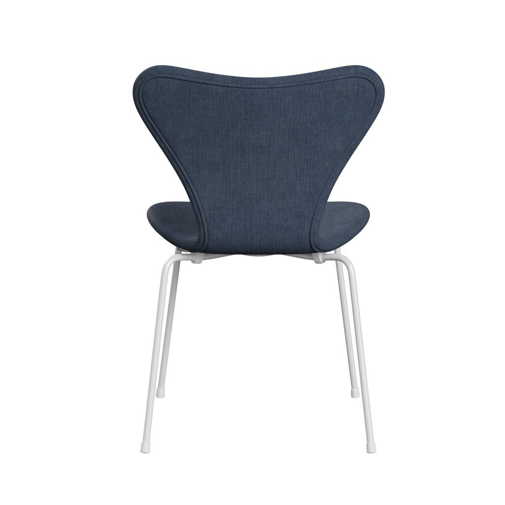 [product_category]-Fritz Hansen 3107 Chair Full Upholstery, White/Remix Dark Blue (Rem836)-Fritz Hansen-3107FU-REM836-DRWH-FRI-4