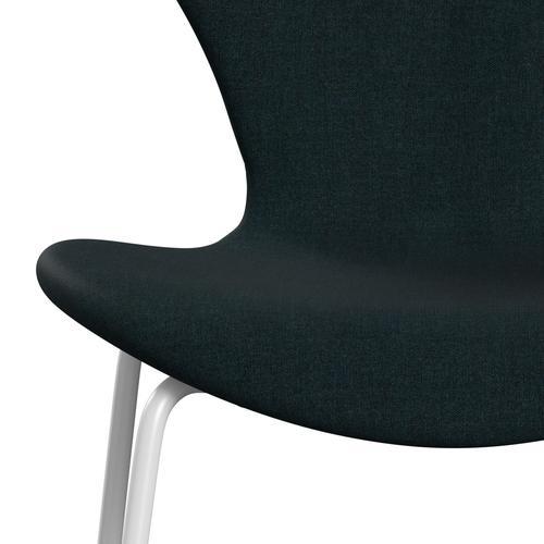 [product_category]-Fritz Hansen 3107 Chair Full Upholstery, White/Remix Dark Green-Fritz Hansen-3107FU-REM873-DRWH-FRI-6