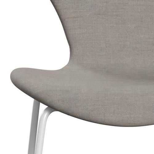 [product_category]-Fritz Hansen 3107 Chair Full Upholstery, White/Remix Grey (Rem126)-Fritz Hansen-3107FU-REM126-DRWH-FRI-6