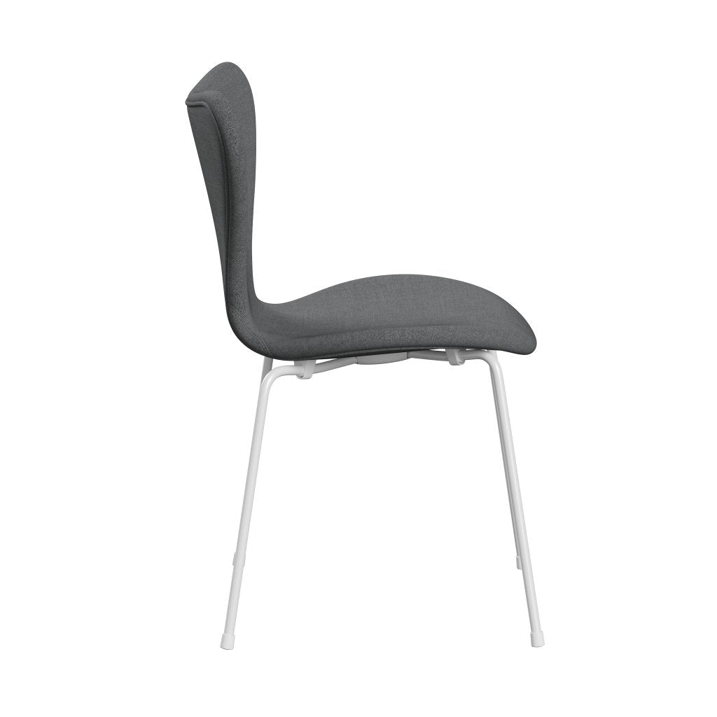 [product_category]-Fritz Hansen 3107 Chair Full Upholstery, White/Remix Grey (Rem143)-Fritz Hansen-3107FU-REM143-DRWH-FRI-3