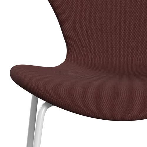 Silla Fritz Hansen 3107 Tapicería completa, blanco/acero marrón oscuro (STI655)