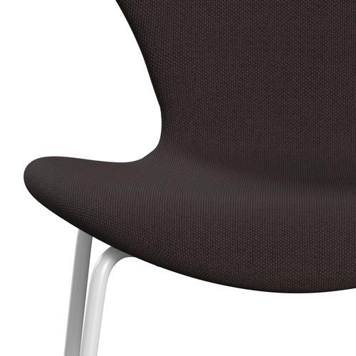 [product_category]-Fritz Hansen 3107 Chair Full Upholstery, White/Steelcut Dark Earth Brown-Fritz Hansen-3107FU-STI695-DRWH-FRI-6