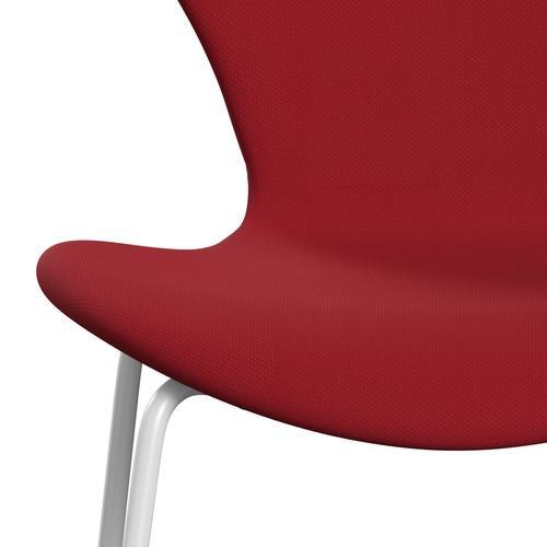 [product_category]-Fritz Hansen 3107 Chair Full Upholstery, White/Steelcut Standard/Light Dark Red-Fritz Hansen-3107FU-STI635-DRWH-FRI-6