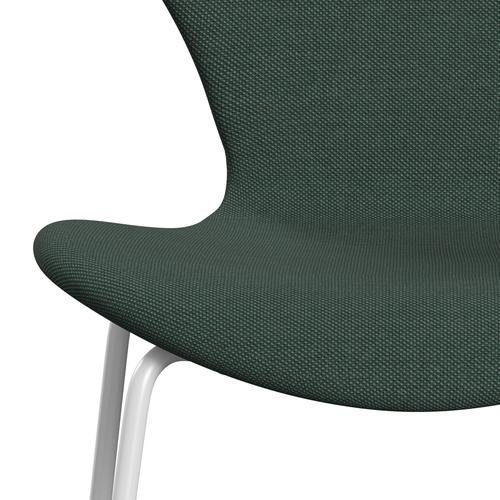 [product_category]-Fritz Hansen 3107 Chair Full Upholstery, White/Steelcut Trio Dusty Green-Fritz Hansen-3107FU-STR966-DRWH-FRI-6