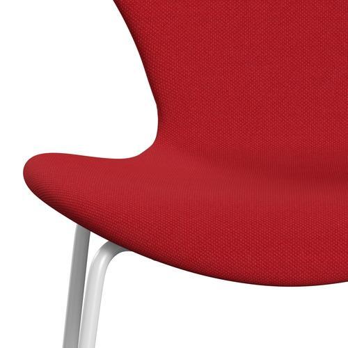 [product_category]-Fritz Hansen 3107 Chair Full Upholstery, White/Steelcut Trio Light Red-Fritz Hansen-3107FU-STR666-DRWH-FRI-6
