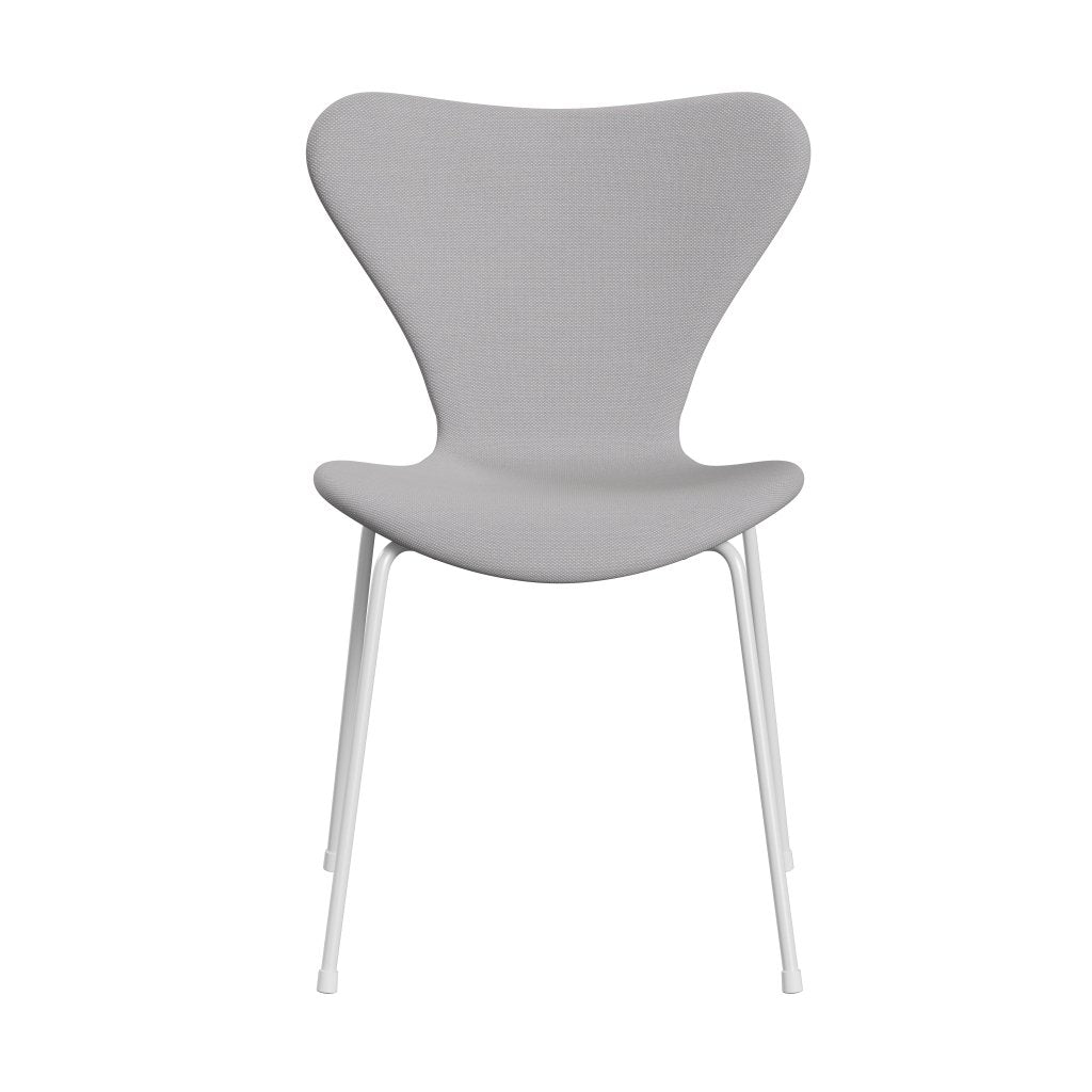 Fritz Hansen 3107 chaise complète en plein air, trio blanc / Steelcut blanc et gris clair