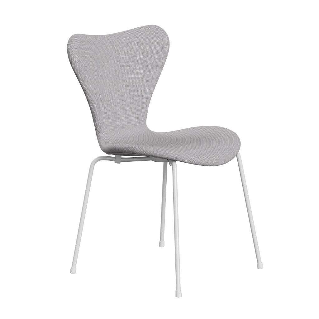 Fritz Hansen 3107 chaise complète en plein air, trio blanc / Steelcut blanc et gris clair