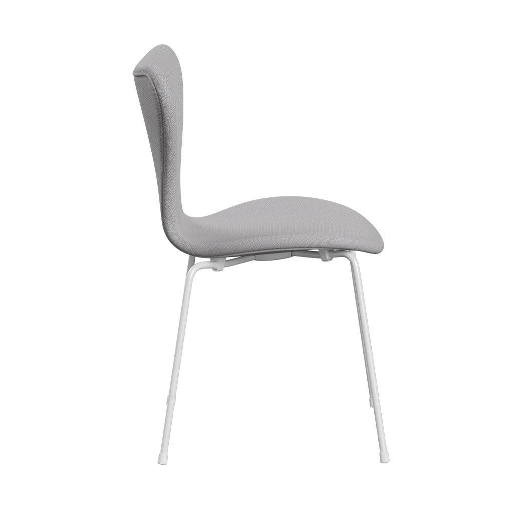 Fritz Hansen 3107 chaise complète en plein air, trio blanc / Steelcut blanc et gris clair