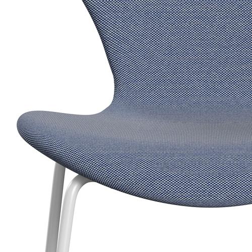 [product_category]-Fritz Hansen 3107 Chair Full Upholstery, White/Steelcut Trio White/Blue-Fritz Hansen-3107FU-STR716-DRWH-FRI-6