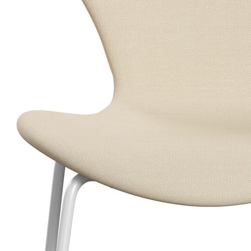 [product_category]-Fritz Hansen 3107 Chair Full Upholstery, White/Steelcut White-Fritz Hansen-3107FU-STI110-DRWH-FRI-6