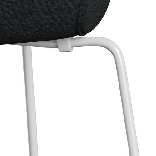 [product_category]-Fritz Hansen 3107 Chair Full Upholstery, White/Sunniva 2 Black/Dark Grey-Fritz Hansen-3107FU-SV183-DRWH-FRI-7