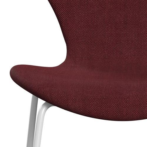 [product_category]-Fritz Hansen 3107 Chair Full Upholstery, White/Sunniva 2 Burgundy-Fritz Hansen-3107FU-SV662-DRWH-FRI-6