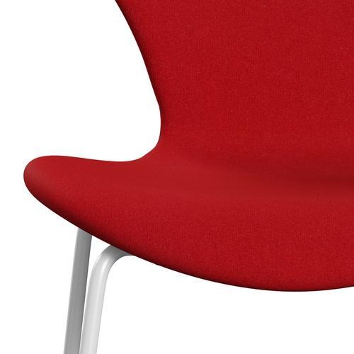 [product_category]-Fritz Hansen 3107 Chair Full Upholstery, White/Tonus Red-Fritz Hansen-3107FU-TON130-DRWH-FRI-6