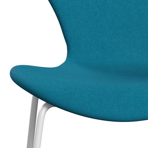 [product_category]-Fritz Hansen 3107 Chair Full Upholstery, White/Tonus Turquoise-Fritz Hansen-3107FU-TON854-DRWH-FRI-6