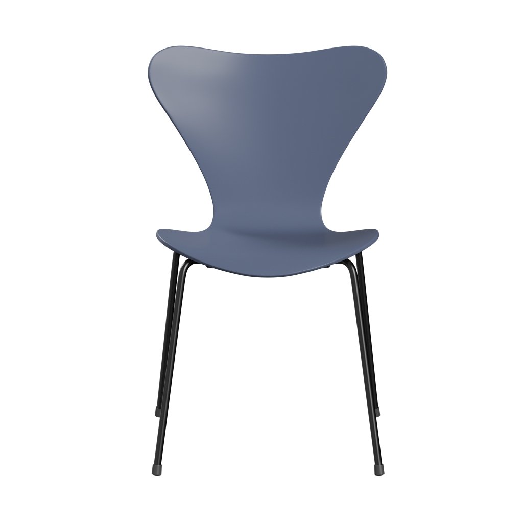 [product_category]-Fritz Hansen 3107 Chair Unupholstered, Black/Lacquered Dusk Blue-Fritz Hansen-3107-LA850-DRBL-FRI-1