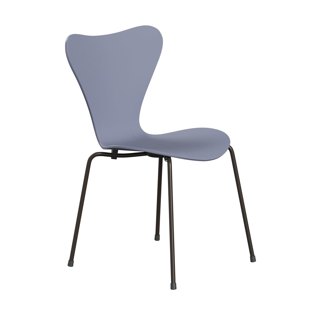 Fritz Hansen 3107 Stuhl Unupholstered, Braun Bronze/gefärbte Asche Lavendelblau