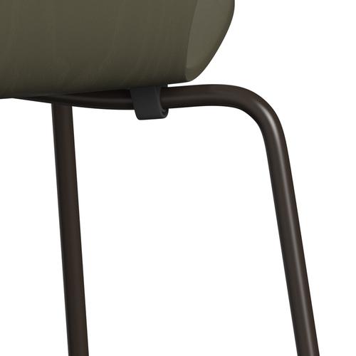 [product_category]-Fritz Hansen 3107 Chair Unupholstered, Brown Bronze/Dyed Ash Olive Green-Fritz Hansen-3107-CA925-DBPC-FRI-7