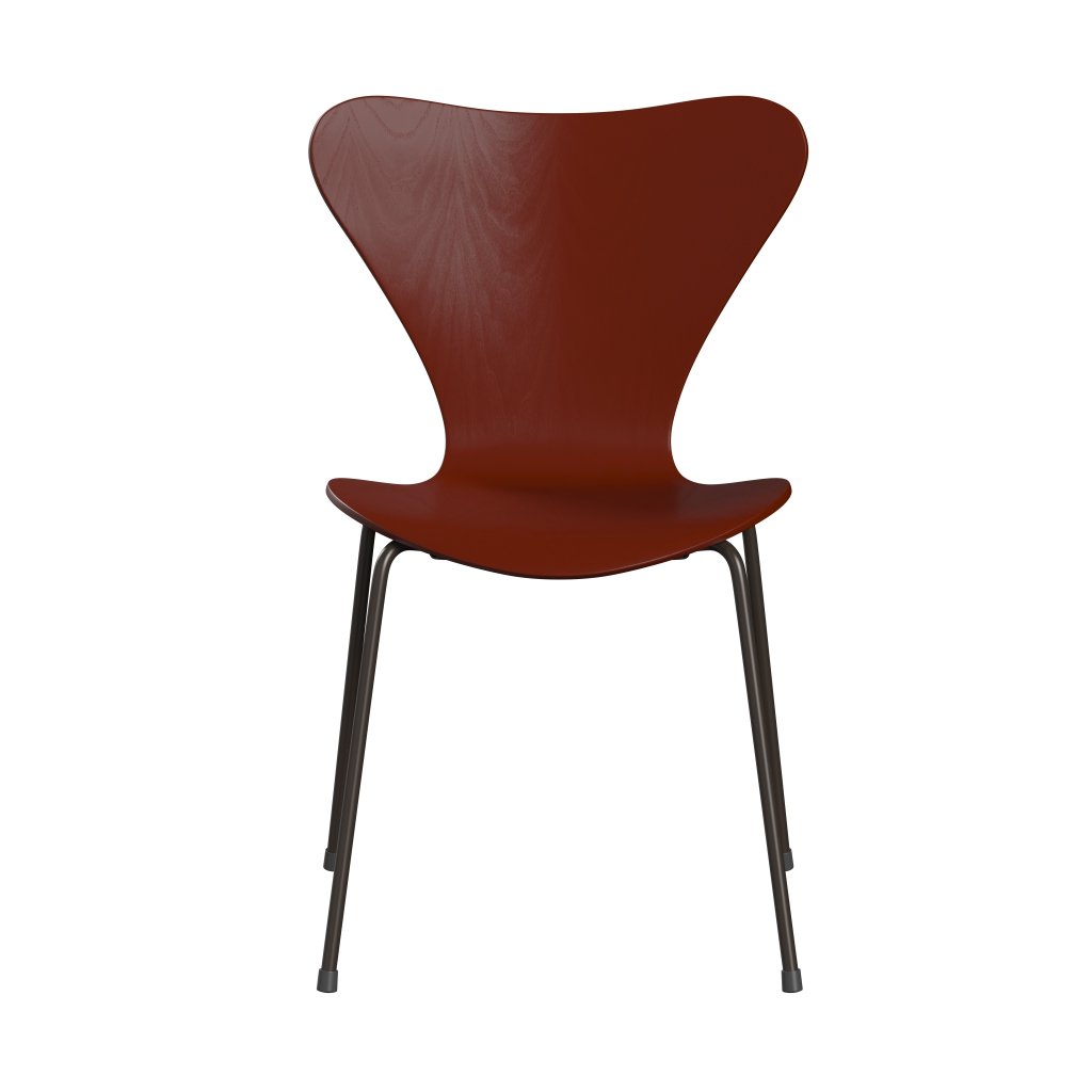 [product_category]-Fritz Hansen 3107 Chair Unupholstered, Brown Bronze/Dyed Ash Venetian Red-Fritz Hansen-3107-CA675-DBPC-FRI-1