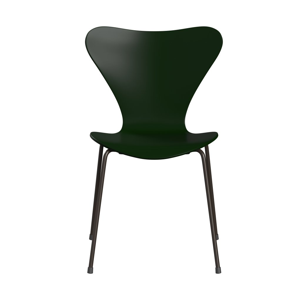 [product_category]-Fritz Hansen 3107 Chair Unupholstered, Brown Bronze/Lacquered Evergreen-Fritz Hansen-3107-LA950-DBPC-FRI-1