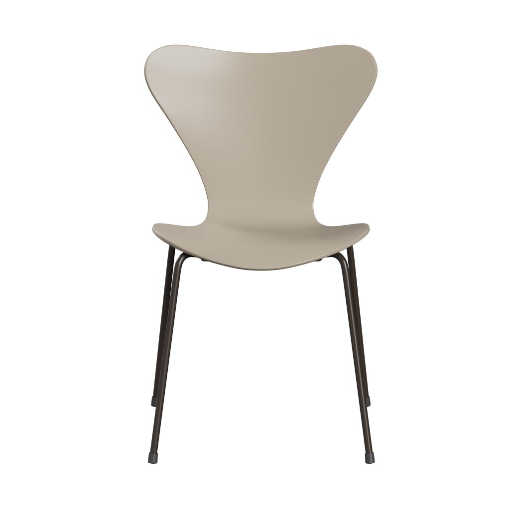 [product_category]-Fritz Hansen 3107 Chair Unupholstered, Brown Bronze/Lacquered Light Beige-Fritz Hansen-3107-LA130-DBPC-FRI-1