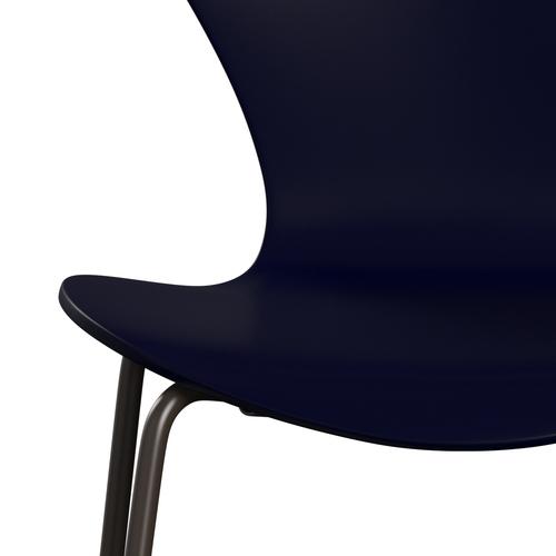 [product_category]-Fritz Hansen 3107 Chair Unupholstered, Brown Bronze/Lacquered Midnight Blue-Fritz Hansen-3107-LA890-DBPC-FRI-6