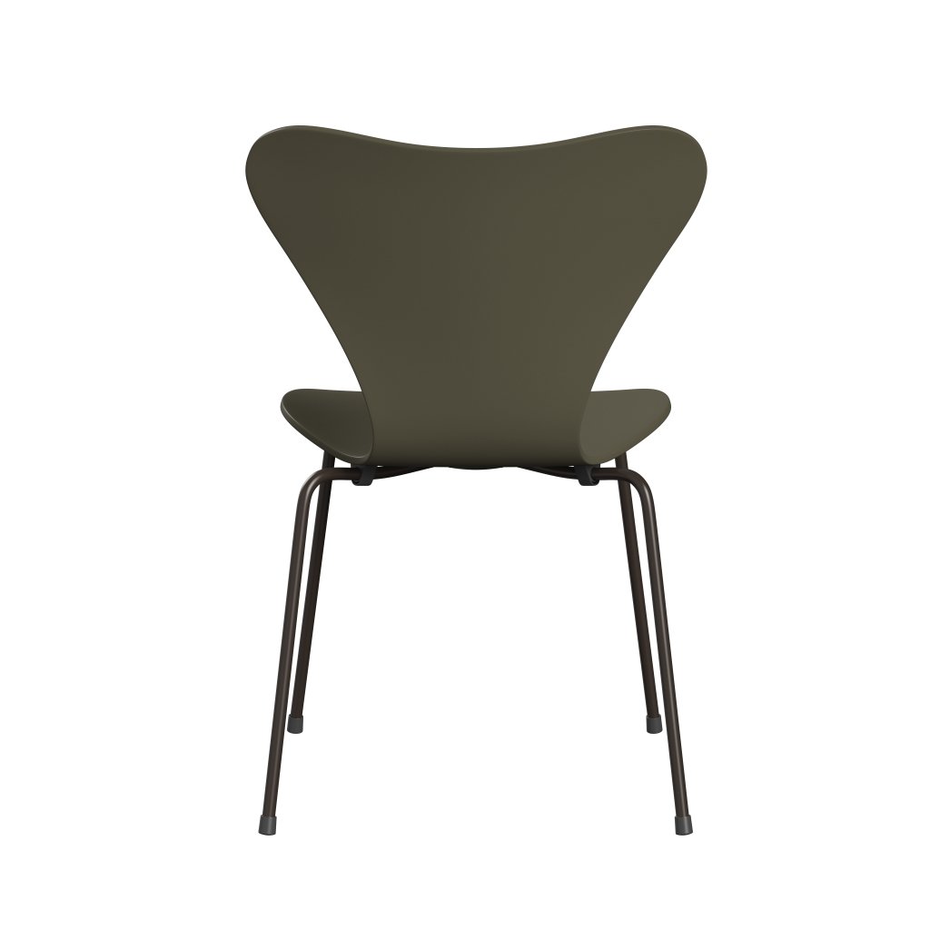 [product_category]-Fritz Hansen 3107 Chair Unupholstered, Brown Bronze/Lacquered Olive Green-Fritz Hansen-3107-LA920-DBPC-FRI-4