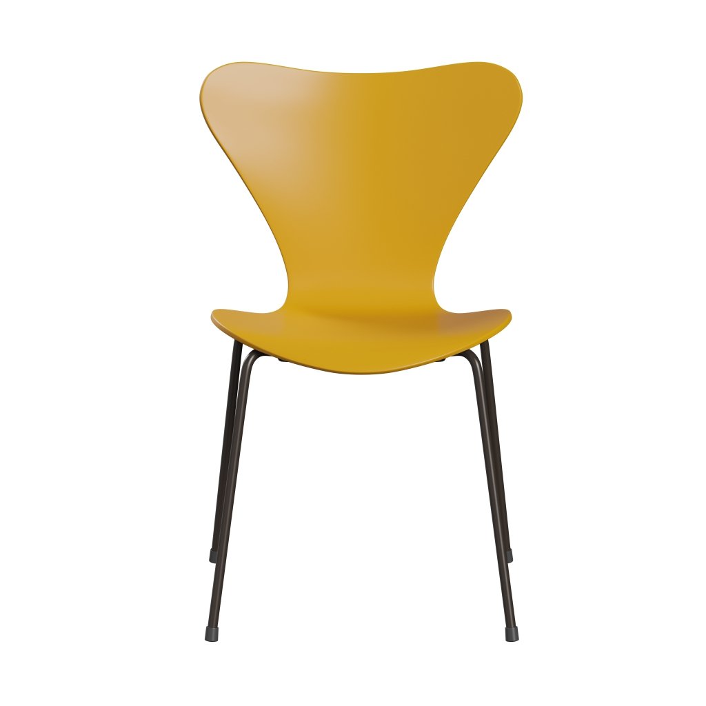 [product_category]-Fritz Hansen 3107 Chair Unupholstered, Brown Bronze/Lacquered True Yellow-Fritz Hansen-3107-LA460-DBPC-FRI-1