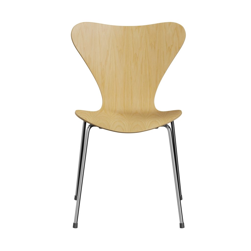 [product_category]-Fritz Hansen 3107 Chair Unupholstered, Chrome/Ash Veneer Natural-Fritz Hansen-3107-ASH001-CST-FRI-1