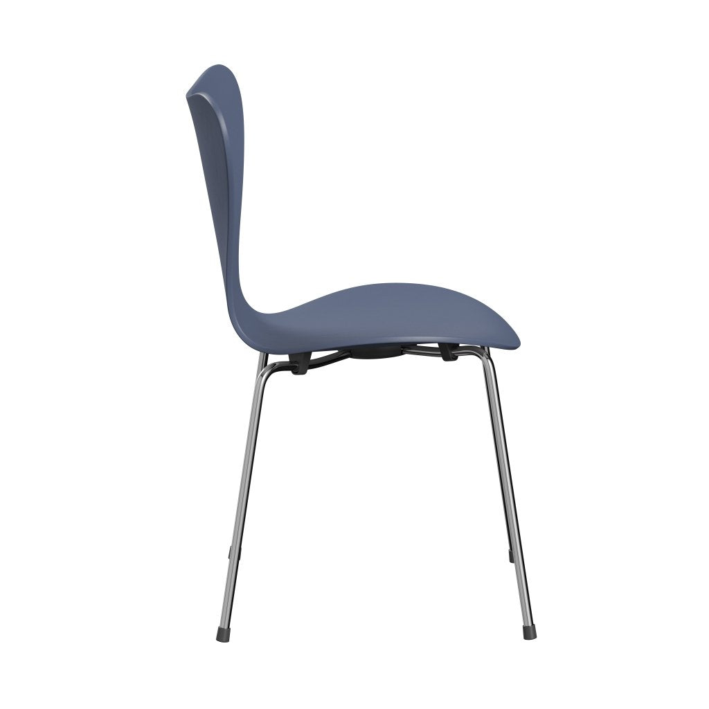 [product_category]-Fritz Hansen 3107 Chair Unupholstered, Chrome/Dyed Ash Dusk Blue-Fritz Hansen-3107-CA855-CST-FRI-3