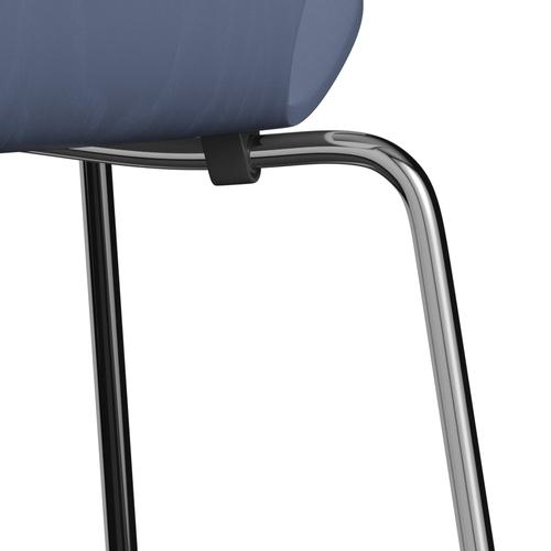[product_category]-Fritz Hansen 3107 Chair Unupholstered, Chrome/Dyed Ash Dusk Blue-Fritz Hansen-3107-CA855-CST-FRI-7