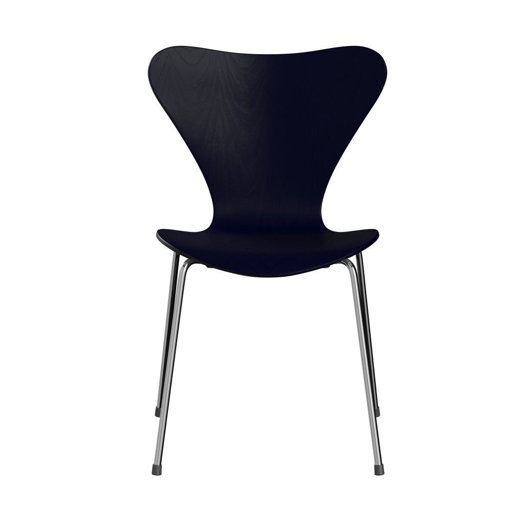 [product_category]-Fritz Hansen 3107 Chair Unupholstered, Chrome/Dyed Ash Midnight Blue-Fritz Hansen-3107-CA895-CST-FRI-1