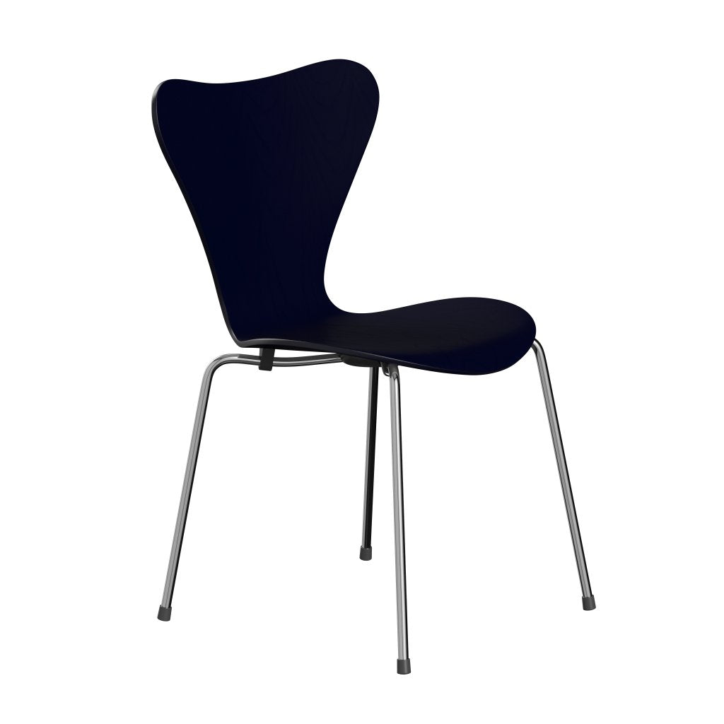 [product_category]-Fritz Hansen 3107 Chair Unupholstered, Chrome/Dyed Ash Midnight Blue-Fritz Hansen-3107-CA895-CST-FRI-2