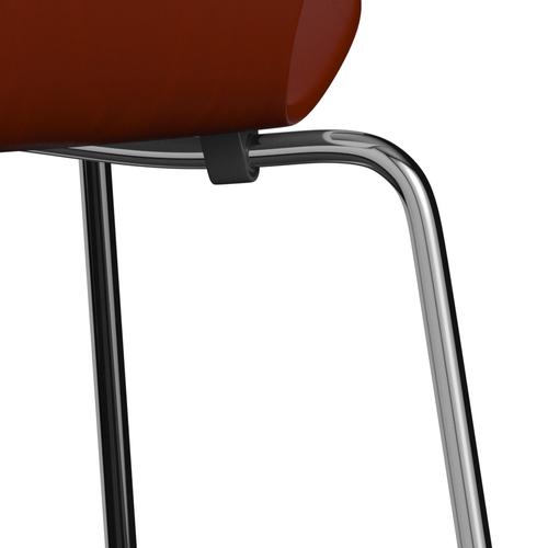 [product_category]-Fritz Hansen 3107 Chair Unupholstered, Chrome/Dyed Ash Venetian Red-Fritz Hansen-3107-CA675-CST-FRI-7