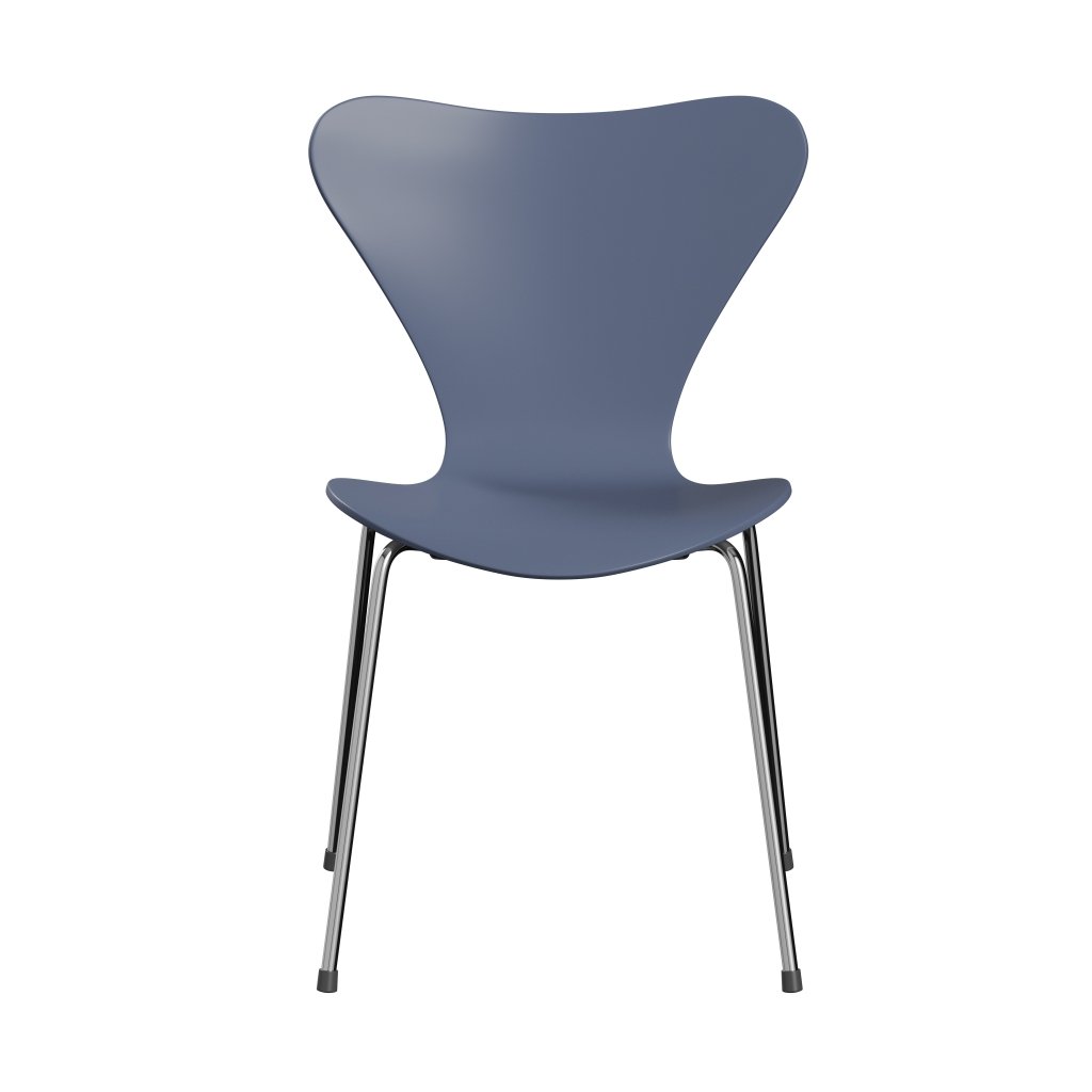 [product_category]-Fritz Hansen 3107 Chair Unupholstered, Chrome/Lacquered Dusk Blue-Fritz Hansen-3107-LA850-CST-FRI-1