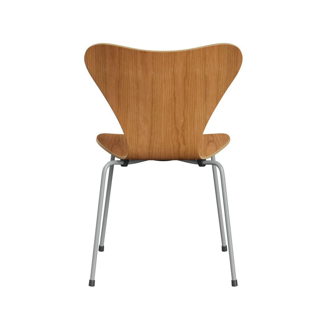 Fritz Hansen 3107 Silla sin supervoltura, nueve grises/chapa de cereza Natural