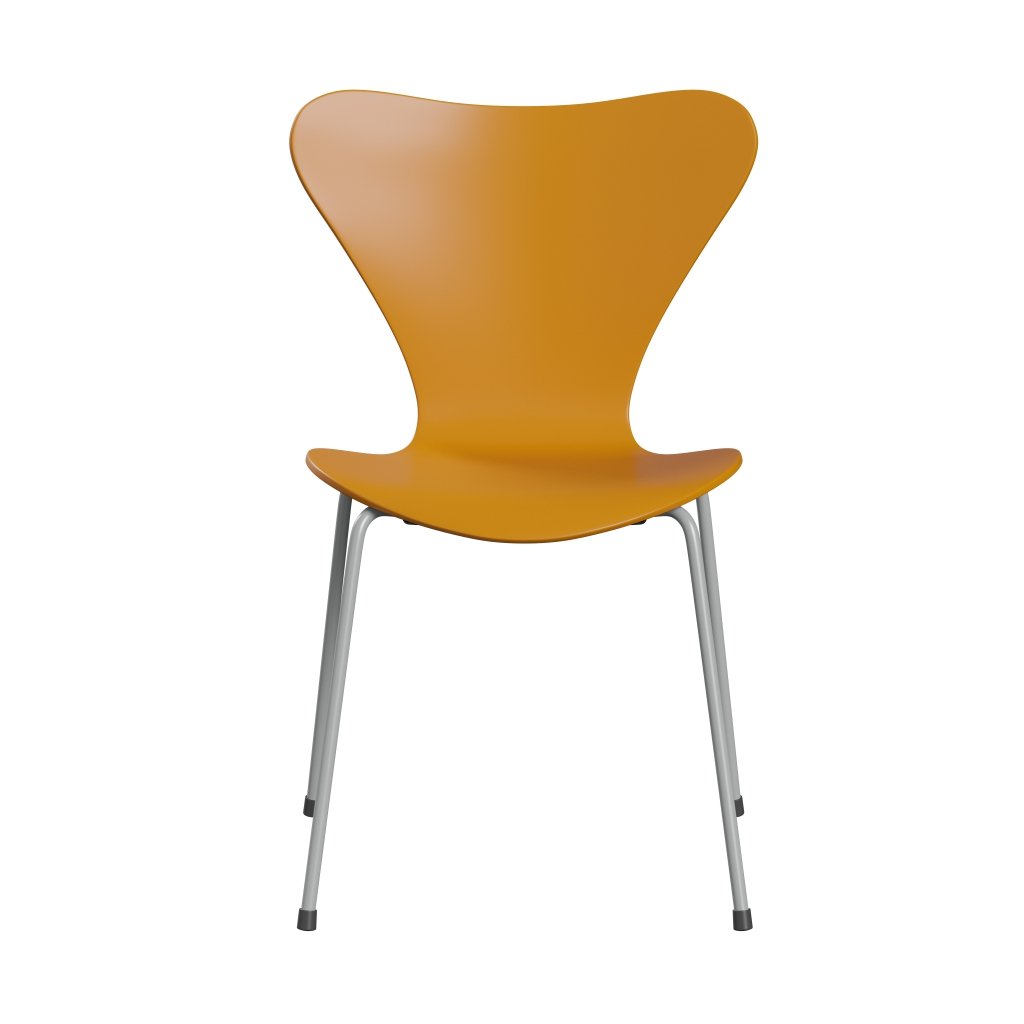 [product_category]-Fritz Hansen 3107 Chair Unupholstered, Nine Grey/Lacquered Burnt Yellow-Fritz Hansen-3107-LA470-DRNIGR-FRI-1