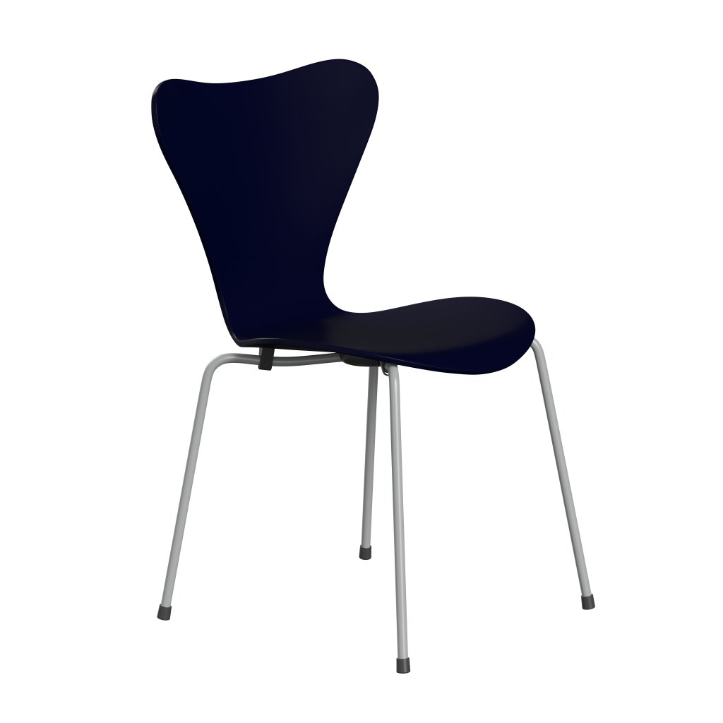 [product_category]-Fritz Hansen 3107 Chair Unupholstered, Nine Grey/Lacquered Midnight Blue-Fritz Hansen-3107-LA890-DRNIGR-FRI-2