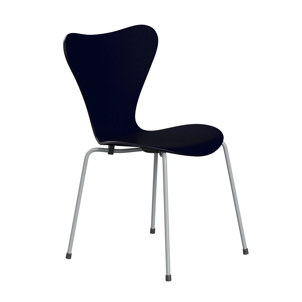 [product_category]-Fritz Hansen 3107 Chair Unupholstered, Silver Grey/Coloured Ash Midnight Blue-Fritz Hansen-3107-CA895-SIGREY-FRI-2