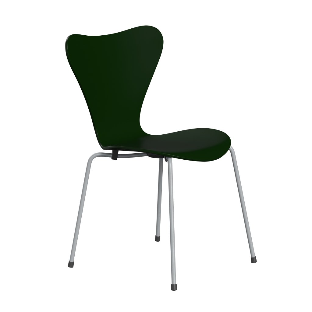 [product_category]-Fritz Hansen 3107 Chair Unupholstered, Silver Grey/Lacquered Evergreen-Fritz Hansen-3107-LA950-SIGREY-FRI-2