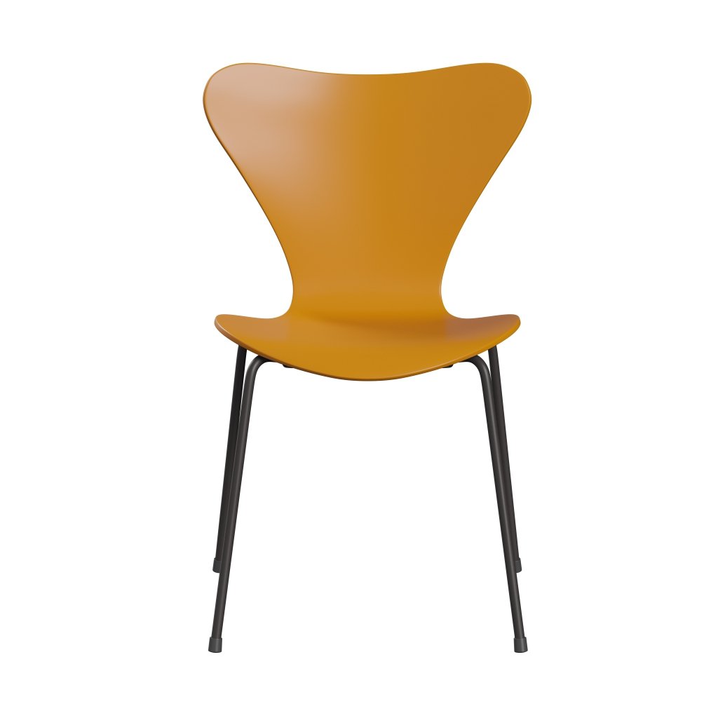 [product_category]-Fritz Hansen 3107 Chair Unupholstered, Warm Graphite/Lacquered Burnt Yellow-Fritz Hansen-3107-LA470-WARGRA-FRI-1