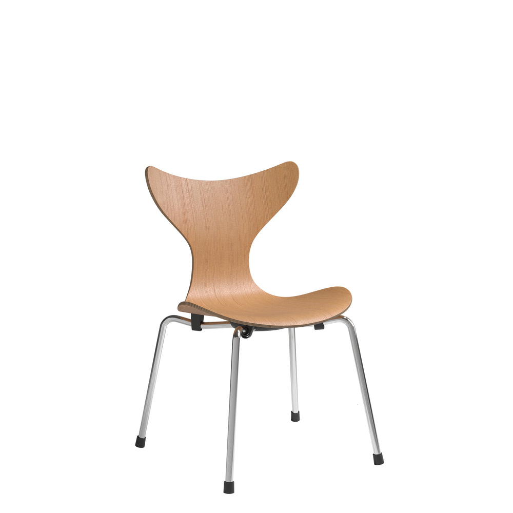 [product_category]-Fritz Hansen 3108 Children's Lily Chair, Clear Laquered Veneer/Oregon Pine-Fritz Hansen-5702370002114-840243-FRI-1