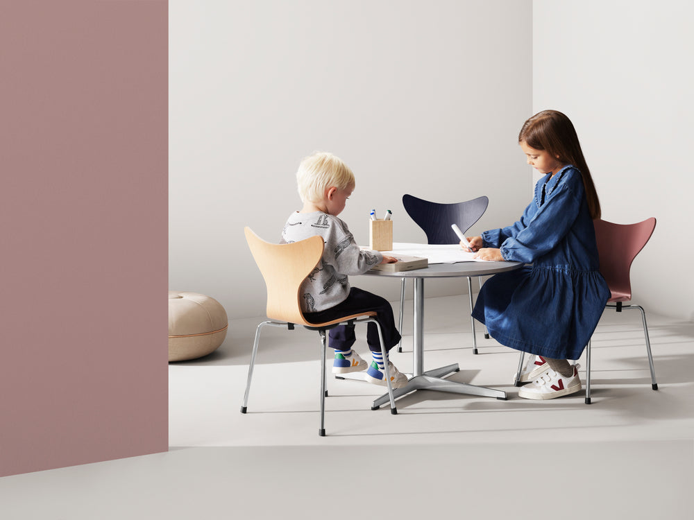 [product_category]-Fritz Hansen 3108 Children's Lily Chair, Colored Veneer Ash/Wild Rose-Fritz Hansen-5702370002107-840242-FRI-2