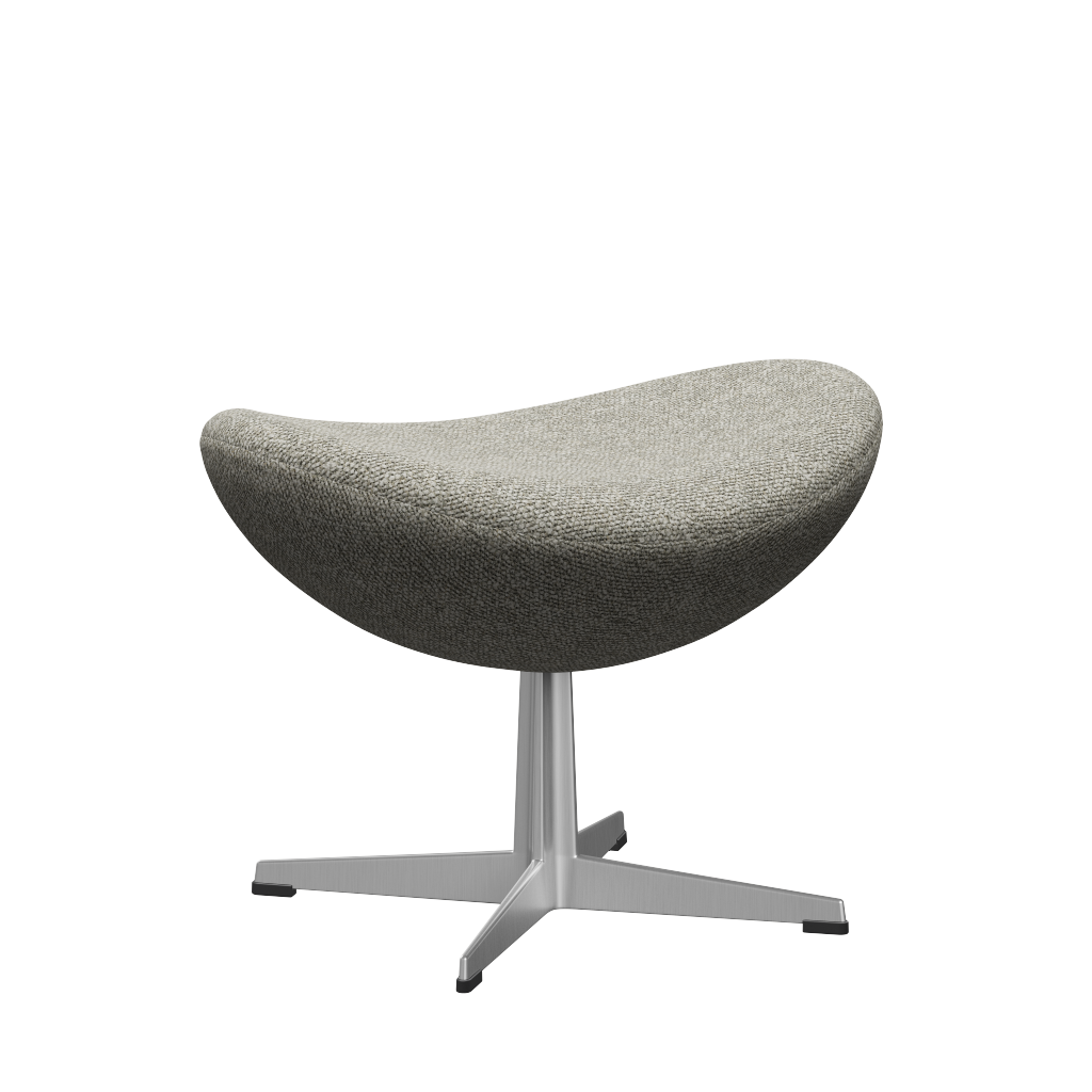 [product_category]-Fritz Hansen 3127 The Egg Footstool Special Edition, Aluminium/Moss Light Grey (0005)-Fritz Hansen-3127-MO0005-SPAL-FRI-3