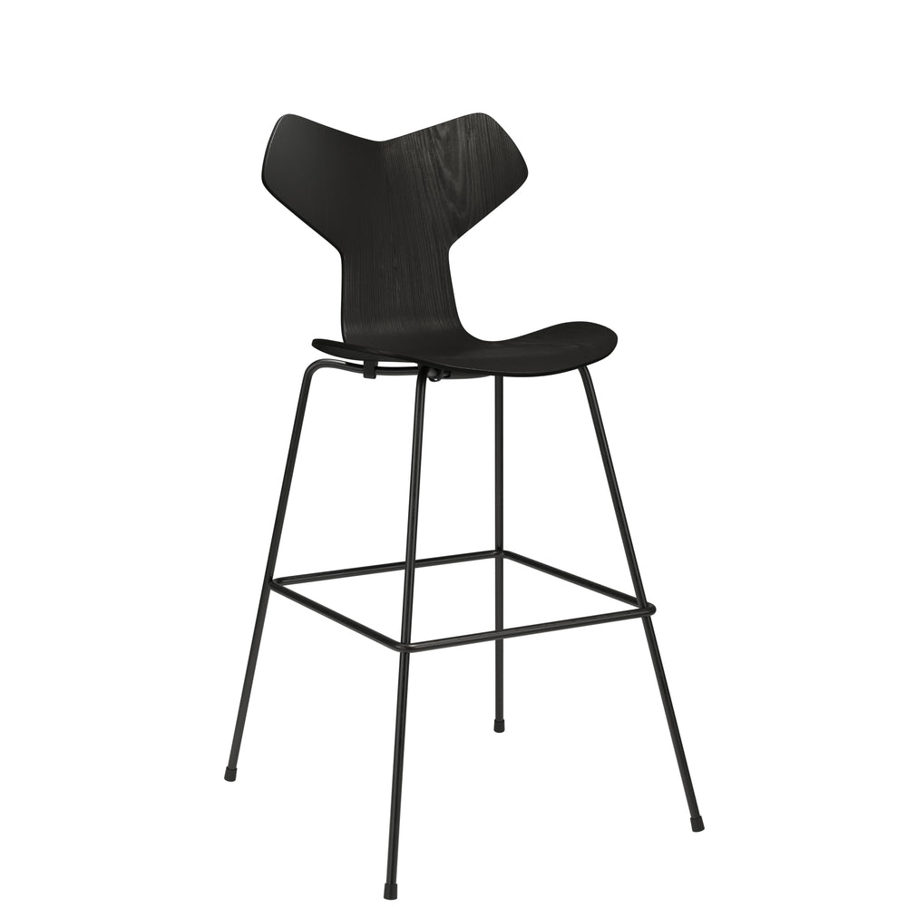 Fritz Hansen 3139 taburete de bar de Grand Prix, Ash Black