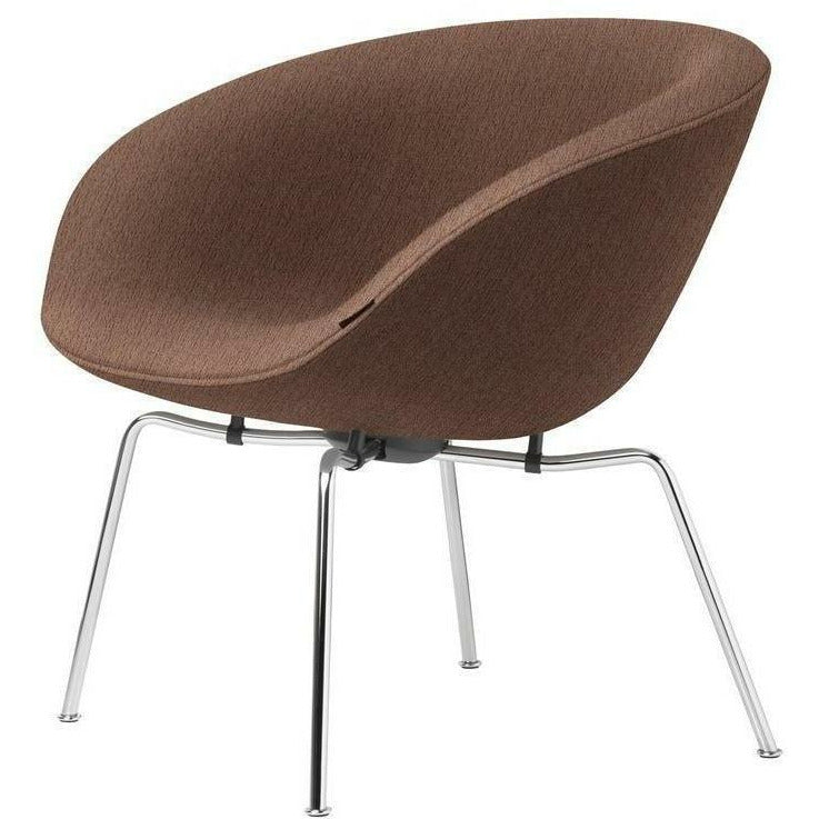 [product_category]-Fritz Hansen Aj Pot Lounge Chair Chrome Plated Frame Fabric, Christianshavn Beige/Orange-Fritz Hansen-3318-Chromed-Christianshavn-1132-FRI-1