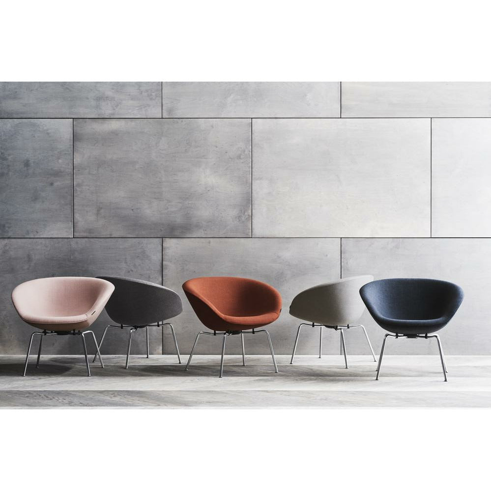 Fritz Hansen AJ Pot Lounge Stuhl verchromte Rahmengewebe, Christianshavn Orange/Rot