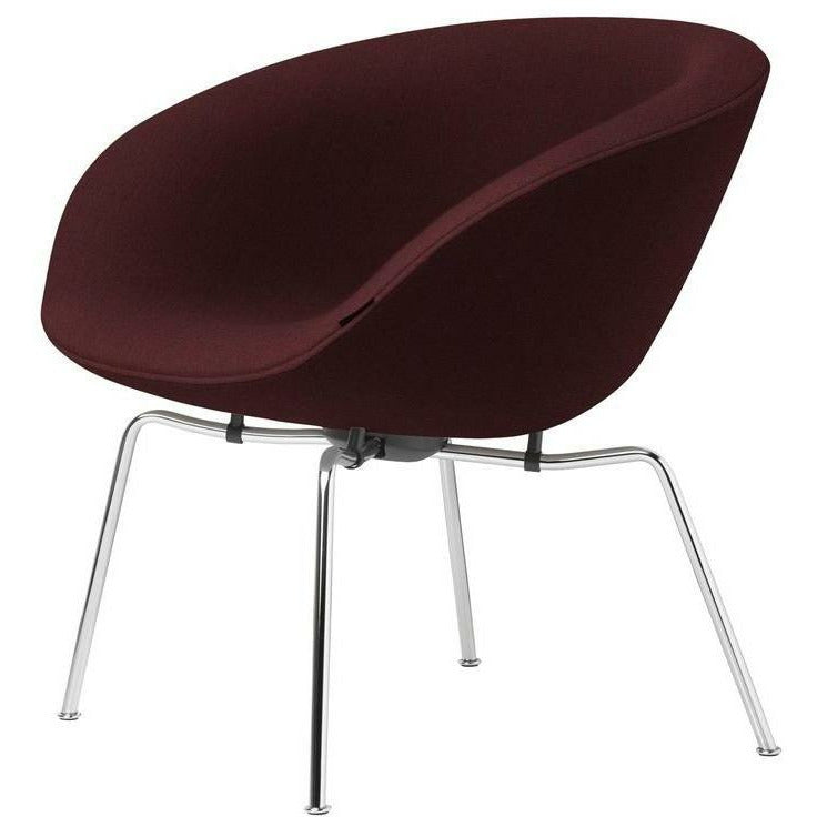 [product_category]-Fritz Hansen Aj Pot Lounge Chair Chromed Frame Fabric, Christianshavn Red-Fritz Hansen-3318-Chromed-Christianshavn-1141-FRI-1