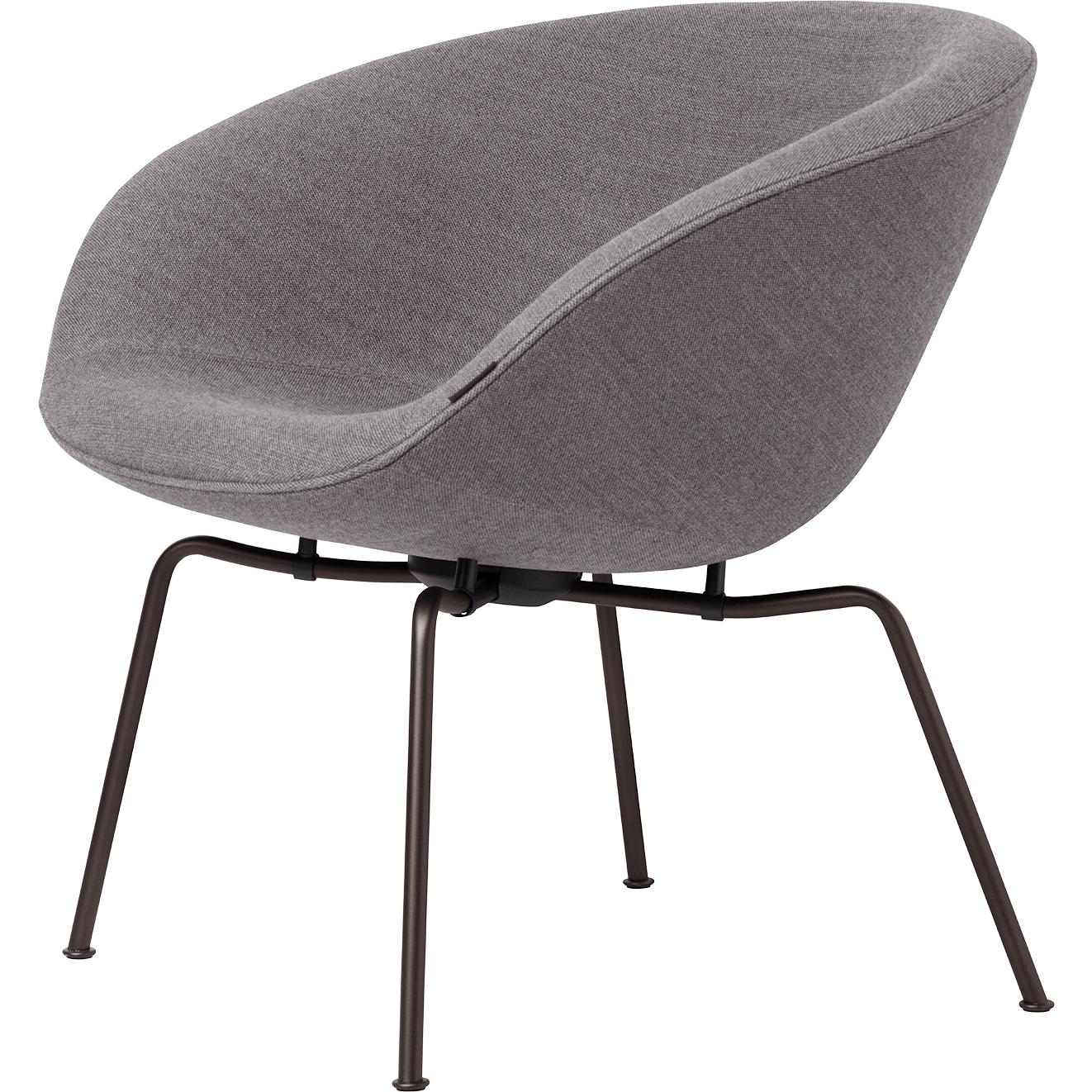 [product_category]-Fritz Hansen Aj Pot Lounge Chair Powder Coated Steel Fabric, Dark Grey-Fritz Hansen-3318-4601-FRI-1
